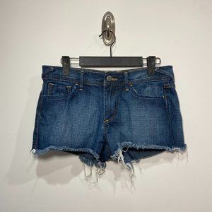 Old Navy Women's Mid-Rise Dark Wash Cut Off Shorts Size 6